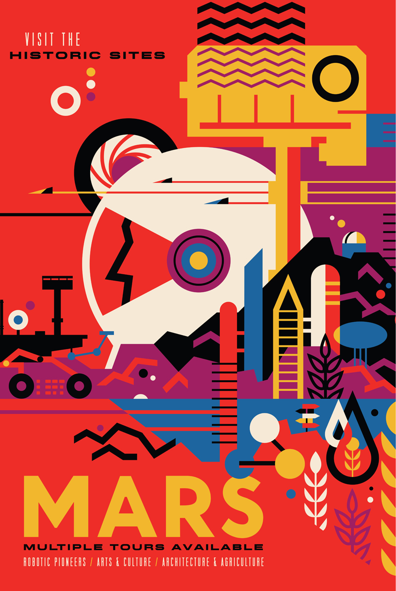 Galactic Tourist Poster - Mars